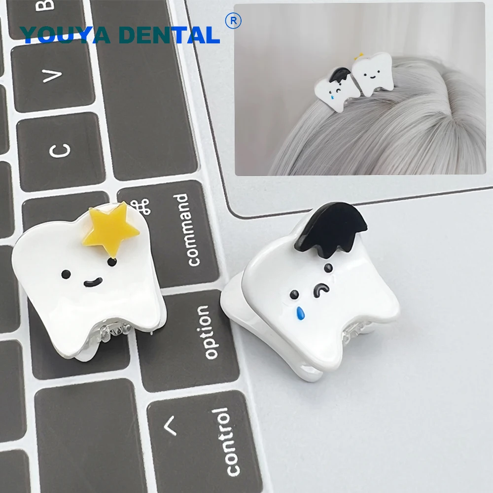 

Tooth Shaped Dental Cartoon Hairpins Mini Hair Claws Dentistry Clinic Decoration For Girls Women Headwear Headpiece Accessories