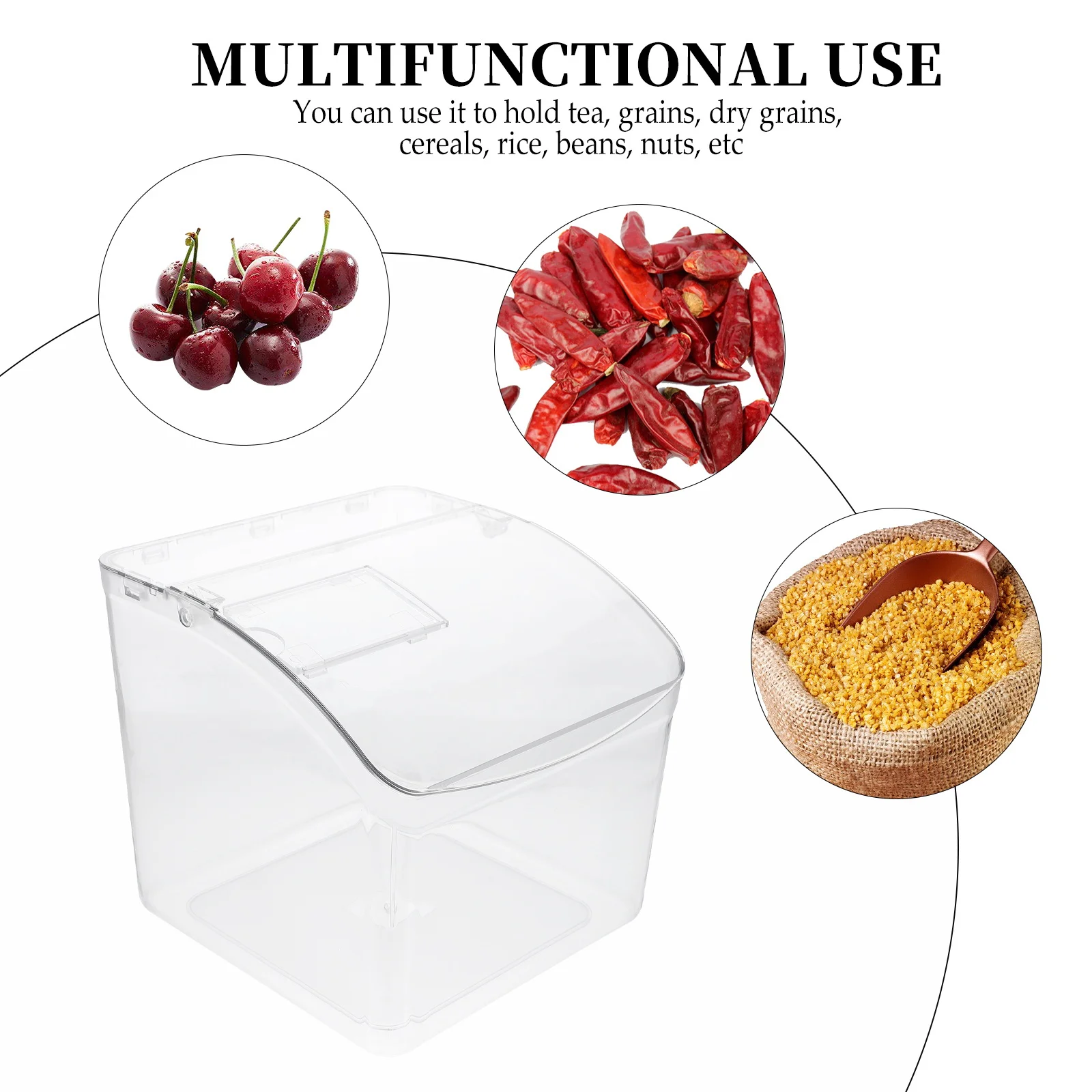 

1Pcs Clear Candy Case Food Storage Container Keeper for Home Shops Tea Cereals Beans Candy Box Storage Box