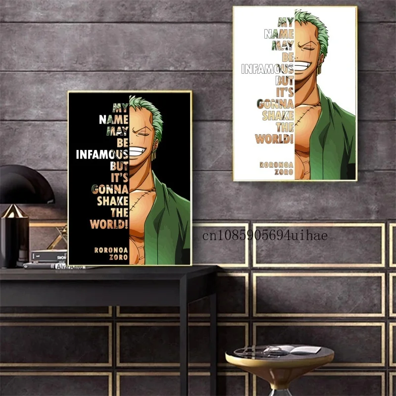 

Japan One Piece Anime Figure Roronoa Zoro Art Printing Poster Canvas Painting Cartoon Home Aesthetic Art Wall Decoration Gift