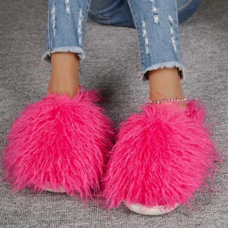 Women's Autumn Winter Slippers Plus Size Woman Luxury  Slippers Plush Warm Home Cotton Shoes Indoor