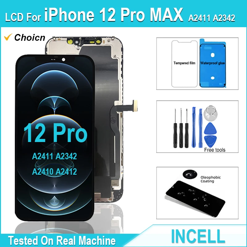 AAAA INCELL LCD For iPhone 12 PRO MAX LCD Touch Screen Digitizer Assembly Replacement For iPhone A2411 A2342 A2410 A2412 LCD