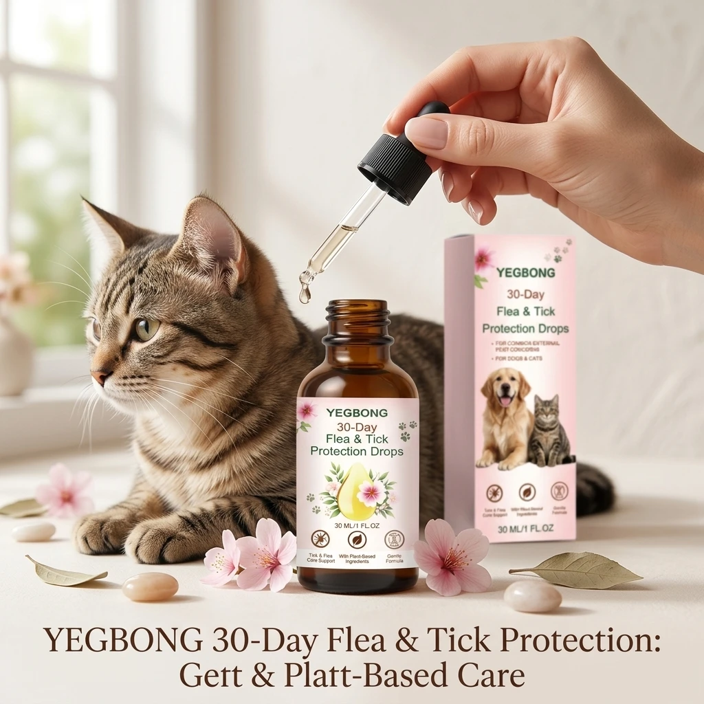 Pet Flea & Tick Removing Drop Cleaning Skin Repel Fleas & Mites Refreshing Long-Lasting Protection Gentle Pet Pest Repellent Oil