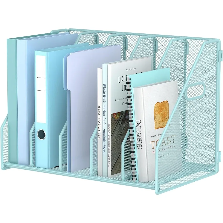 منظم ملفات مكتب معدني مع 5 مقصورات عمودية للاستخدام في المكتب والمنزل والمدرسة رفوف حامل مجلدات فعالة #2