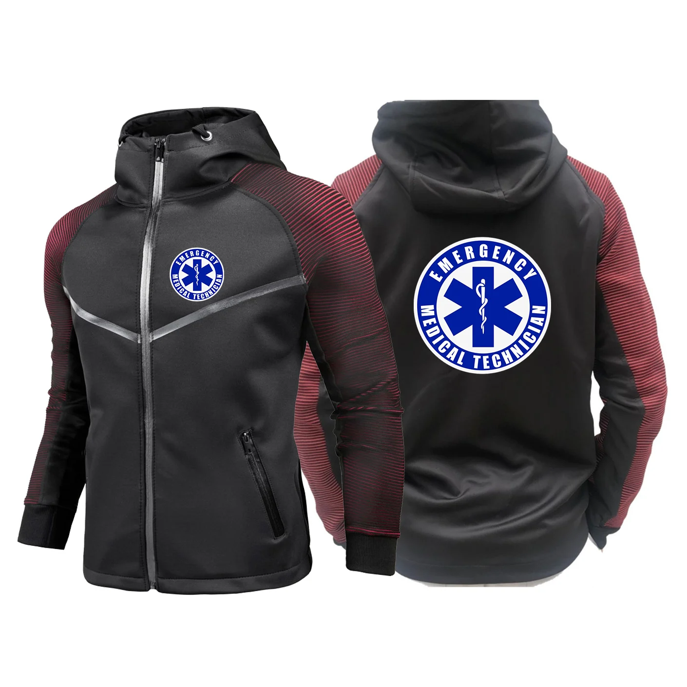 EMT Emergency Ambulance 2024 Men Printing New Spring Autumn Solid Color Pullover Hoodies Loose Fashion Racing Suit Hooded Tops