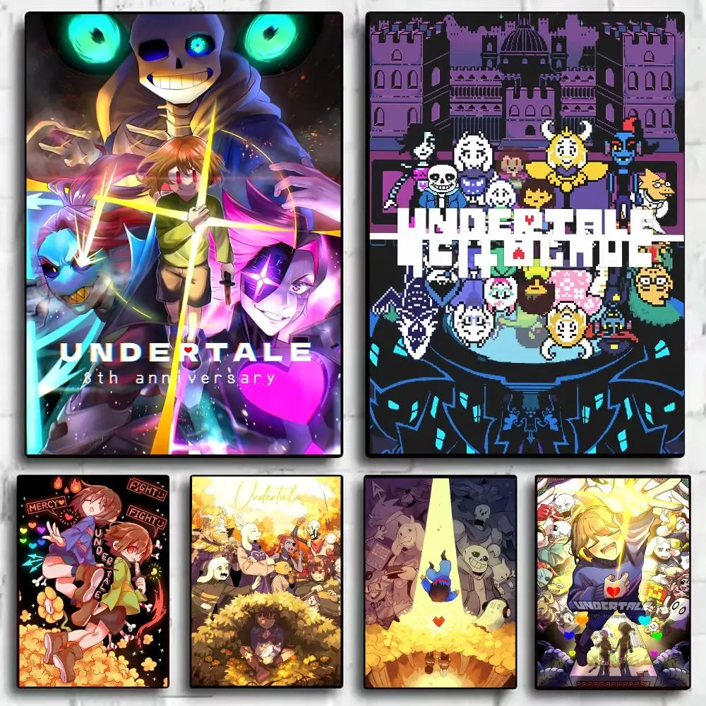 Game U-Undertale Painting Calligraphy Canvas HD Poster Waterproof Fade Resistant Wall Art Print for Home Decor