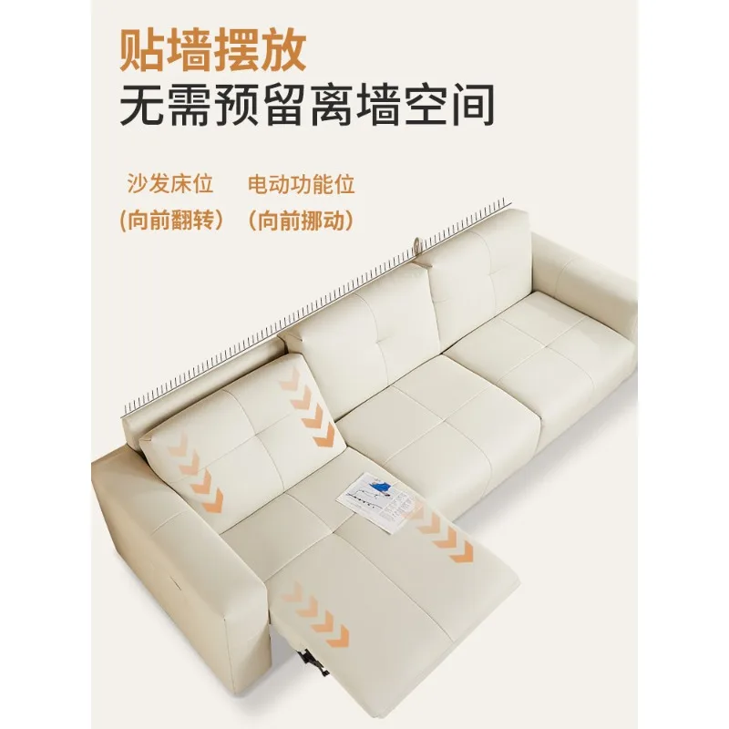 Leather folding flipped sofa bed living room dual-purpose multi-functional sofa