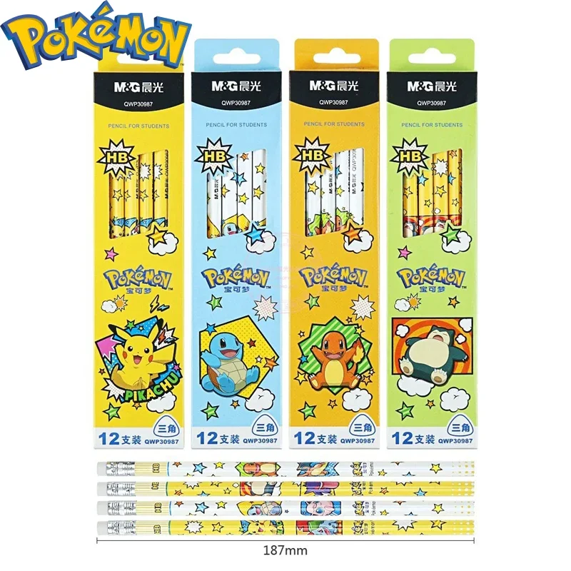 

4 Random 1 Pokemon Pikachu Squirtle Charmander Snorlax Anime Wooden Pencil Student Stationery Children Brush Cartoon Cute Gifts