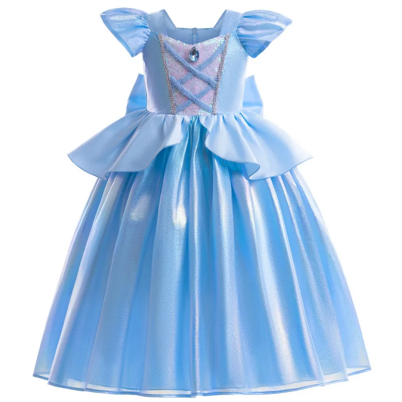 

2024 Cosplay Costume Princess Dress Up Halloween Clothing For Birthday Party Evening Outfit with Gloves Ball Gown for Girls