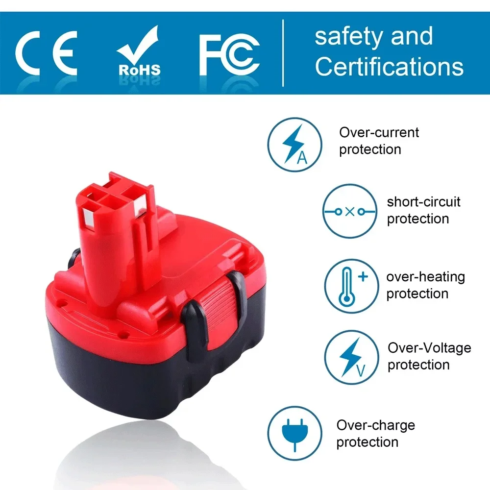 4.8/6.8/9.8/12.8Ah Battery For Bosch BAT038 14.4V NI-CD Batterys For Bosch Tool AT140 BAT040 D70745 2607335273 BAT041 BAT159 260