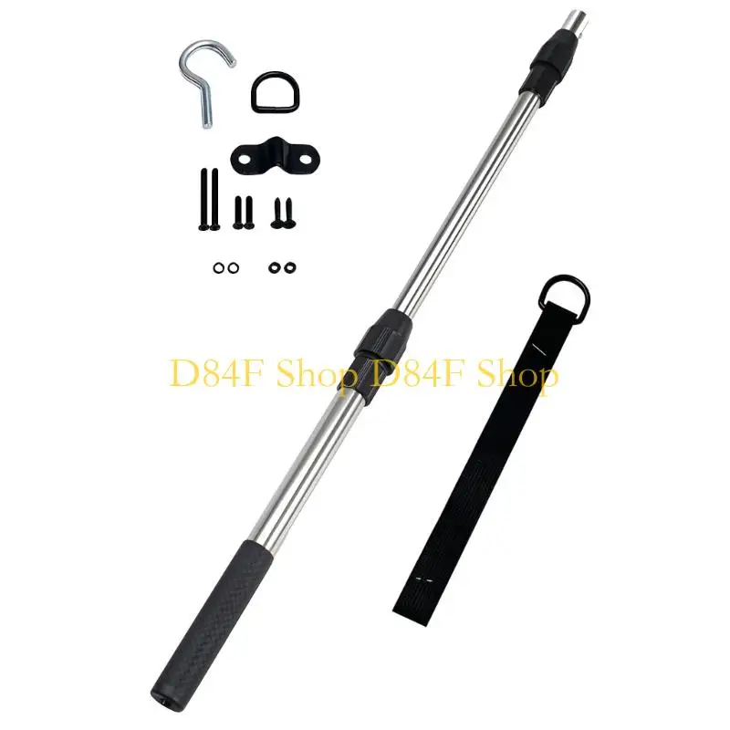 D84F 2 in 1 Lofts Ladder Drop Down System With Hook Rope Rings Sturdy Nonrust Steel Rod Space Efficient Design