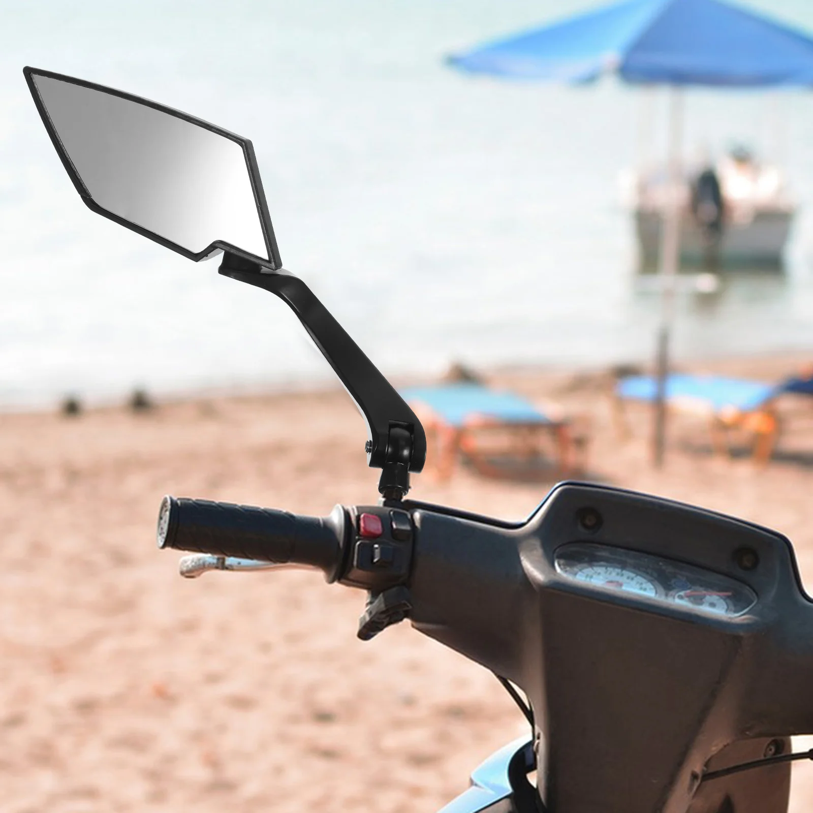 

Pair Motorcycle Rear View Mirrors Universal Adjustable Black Pattern Aluminum Mirror Scooter Side Rearview Mirror