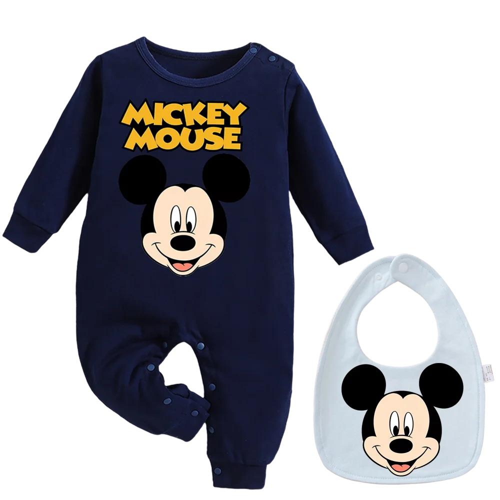 

Милый комплект: комбинезон и нагрудник для новорожденных (0-6 месяцев), мягкий хлопковый наряд