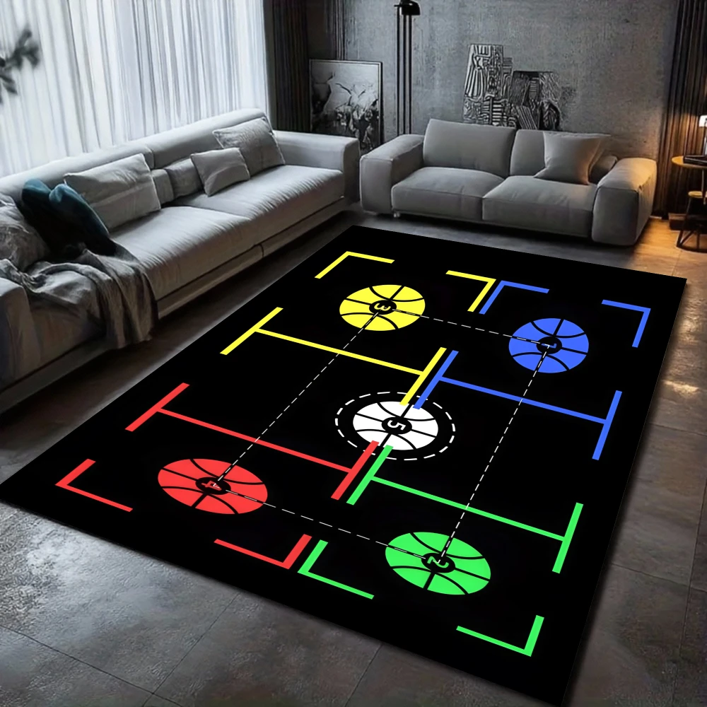 Basketball Training Carpet Basketball Teaching Carpet Children's Game Climbing Mat Large Area Carpet Living Room Bedroom Rug