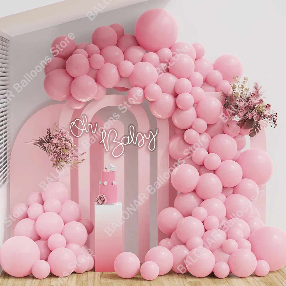 

117pcs Macaron pink Latex Balloons Garland Arch Kit 18 10 5 Inch Balloons for Birthday Party Baby Shower Wedding Decor Backdrop