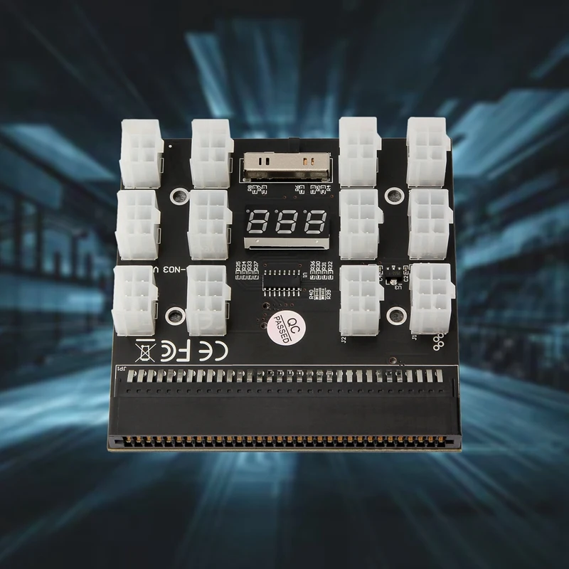 Breakout Board 12 Port 6Pin LED Display Power Module Server Card Adapter For HP 1200W 750W PSU GPU Miner Mining BTC ETH