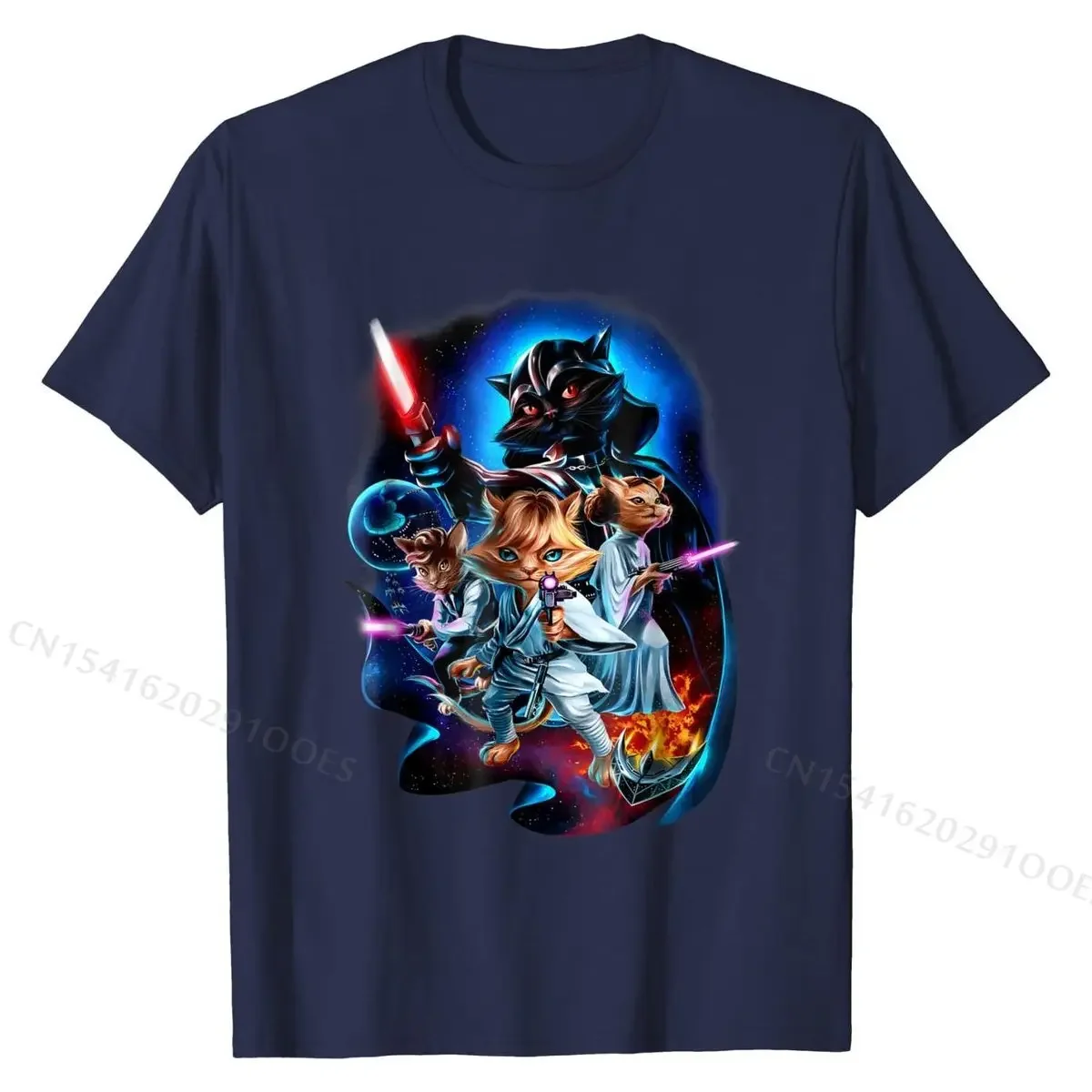 Cat Warrior Epic Galaxy Battle, Sci-fi Space, T-Shirt T Shirts Tops T Shirt Popular Cotton Casual Europe Male