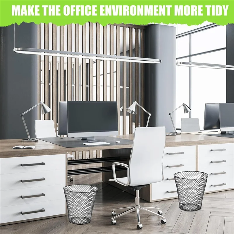 Appliances Parts Round Wastepaper Basket, Wire Mesh Desk Metal Trash Can Recycling Trash Can Garbage Container For Bedroom Offic