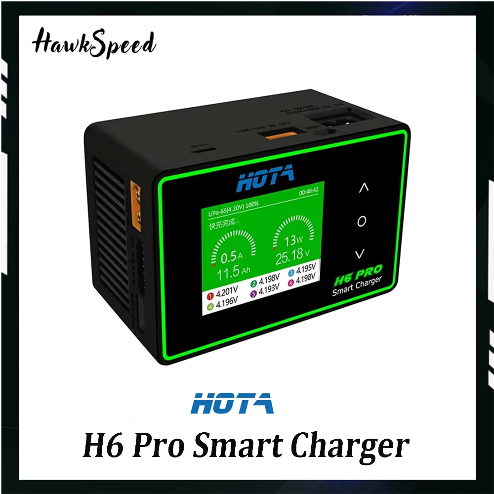 HOTA H6 Pro Duo AC 200W DC 700W 26A Mini Battery Charger 1-6S Lipo NiMh Li-ion Ni-Cd Digital RC Balance Charger Discharger