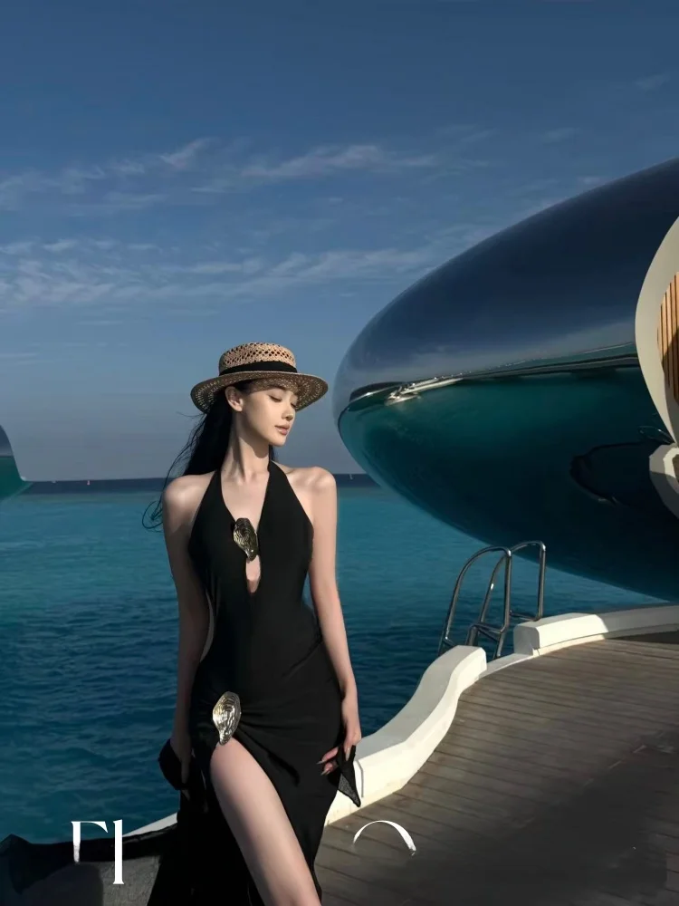 

Купальник Yonggeer Silver District: Элитный раздельный комплект для пляжного отдыха, черный, термостойкий