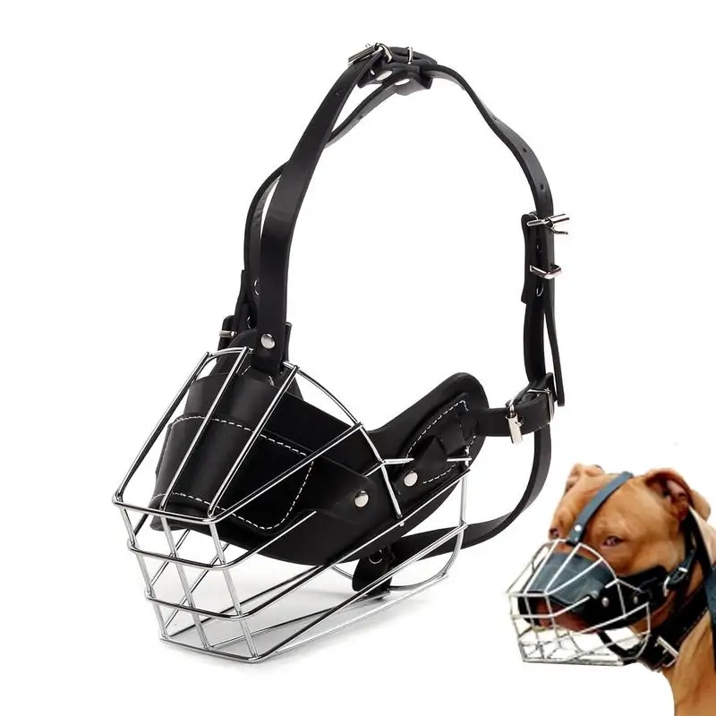 Dog Mouth Guard Metal Face Basket Dog Adjustable Dog Mouth Mesh Muzzles For Large Breed Dogs Dog Muzzle For Small Medium And