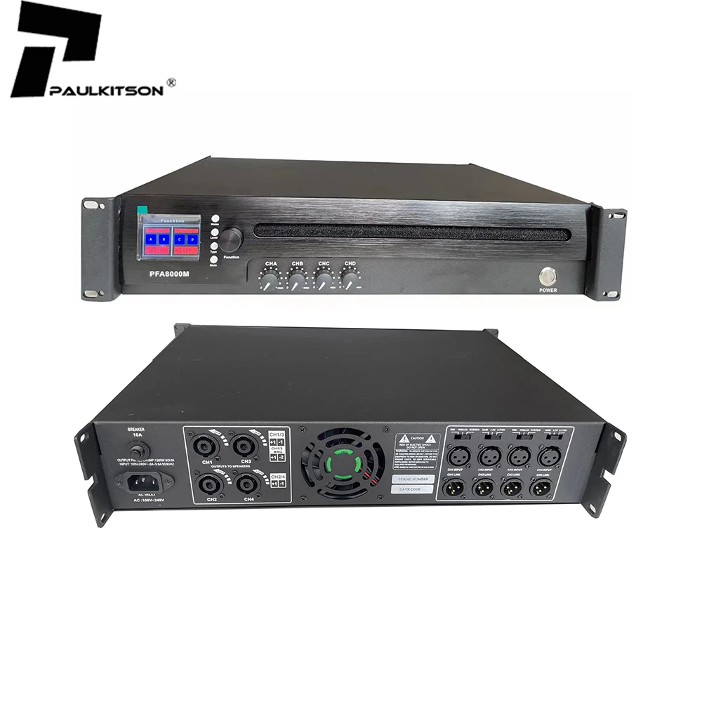 

PFA8000m high power dj audio bass amplifier 4 channel power amplifier professional power amplifier 8000 watt