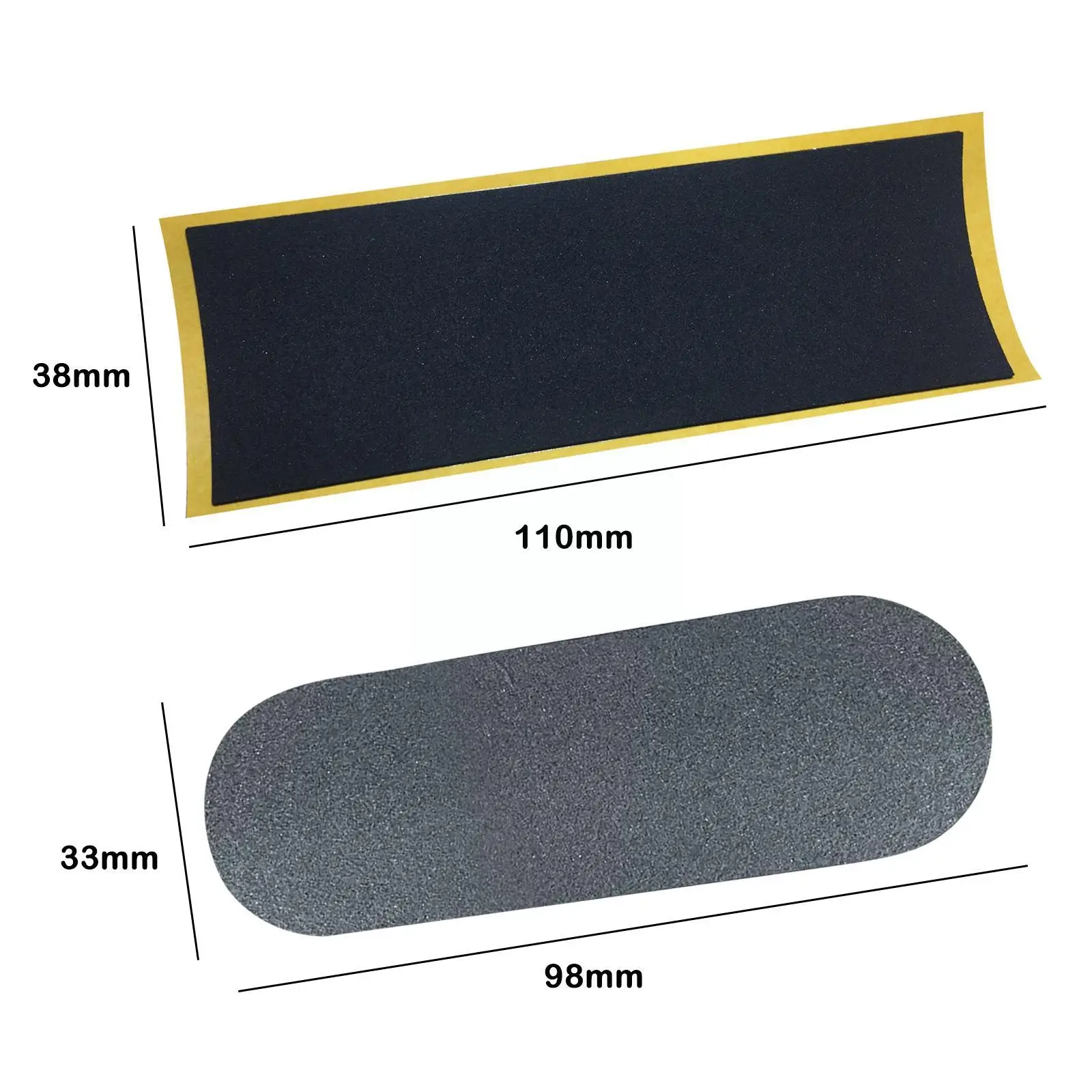 5pcs Black Fingerboard Foam Grip Deck Uncut Tape Stickers 38x110mm/33x98mm Grip Stickers Sticker Non-slip Tape Foam Black D R0q8