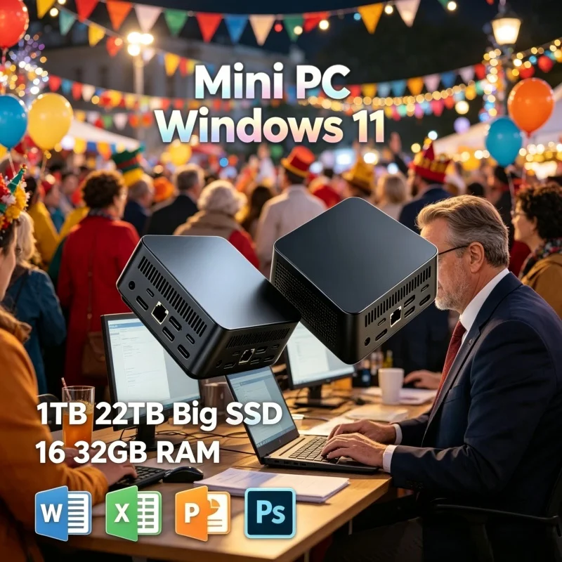 

Laptop Compact Household Device Intel I3-6006U Mini PC 32GB RAM Win11 Pro Trendy High Speed Wireless Design