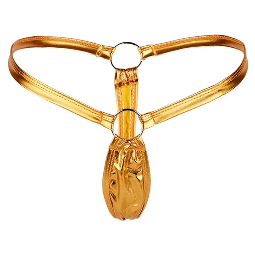 Сексуальные трусики-стринги с низкой посадкой и мокрым эффектом, нижнее белье-стринги, трусики