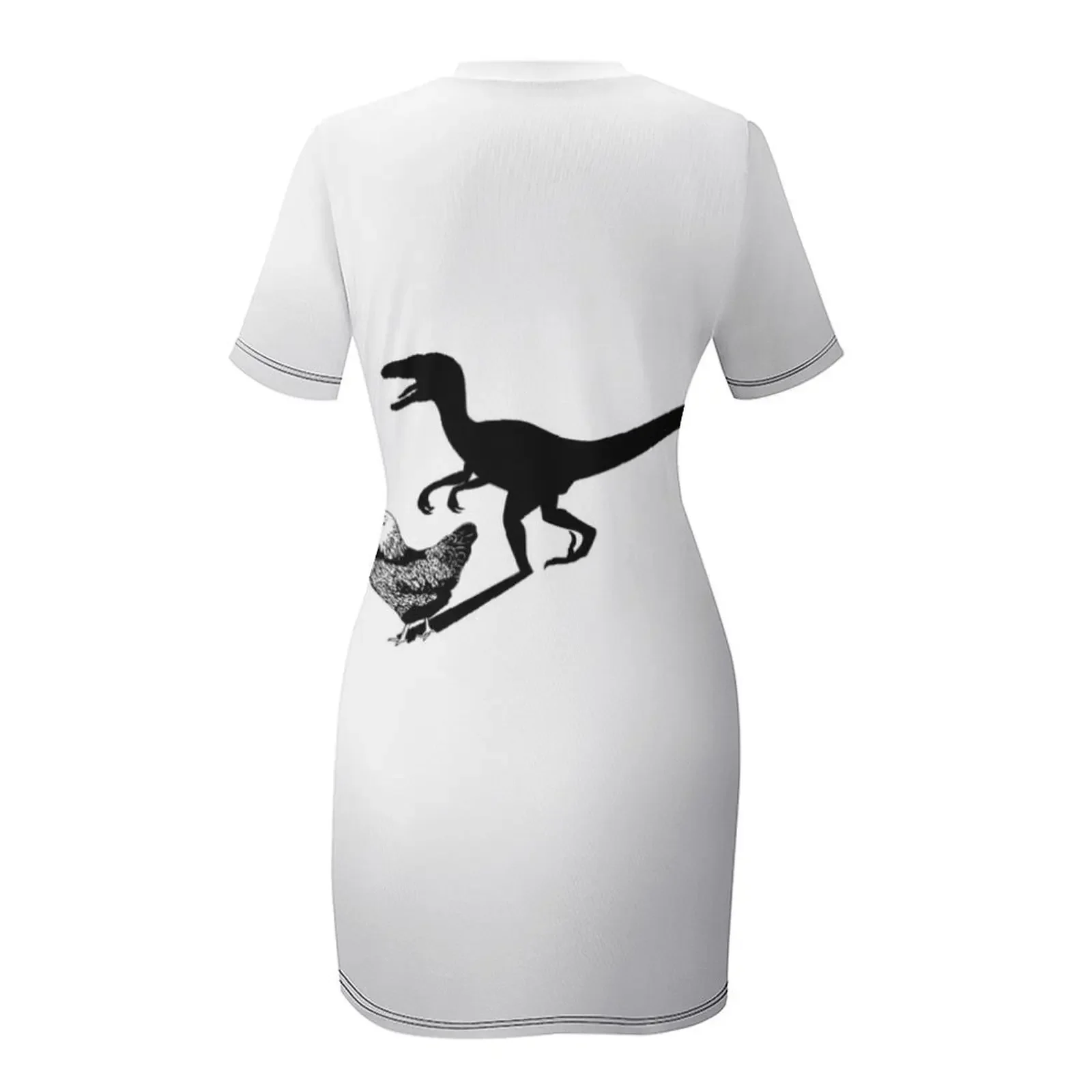 치킨 벨로시랩터 반팔 드레스 드레스 여성을위한 우아한 가운 생일 드레스 댄스 파티 드레스 2025