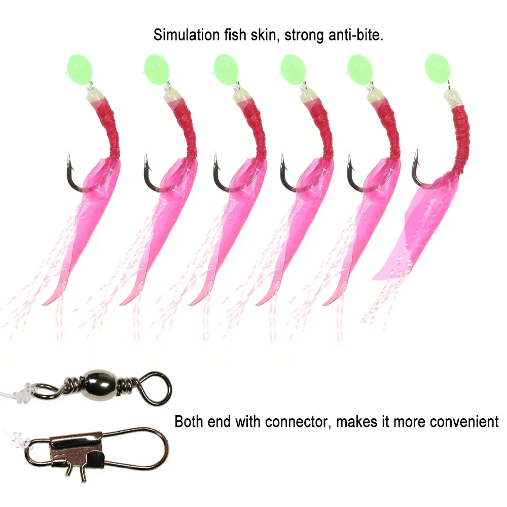 الجملة مقلد الأسماك Sabiki الحفارات المياه المالحة الاصطناعي الصيد السحر مضيئة البحر الطعم سلسلة السنانير فلاش بهرج السحر manuf