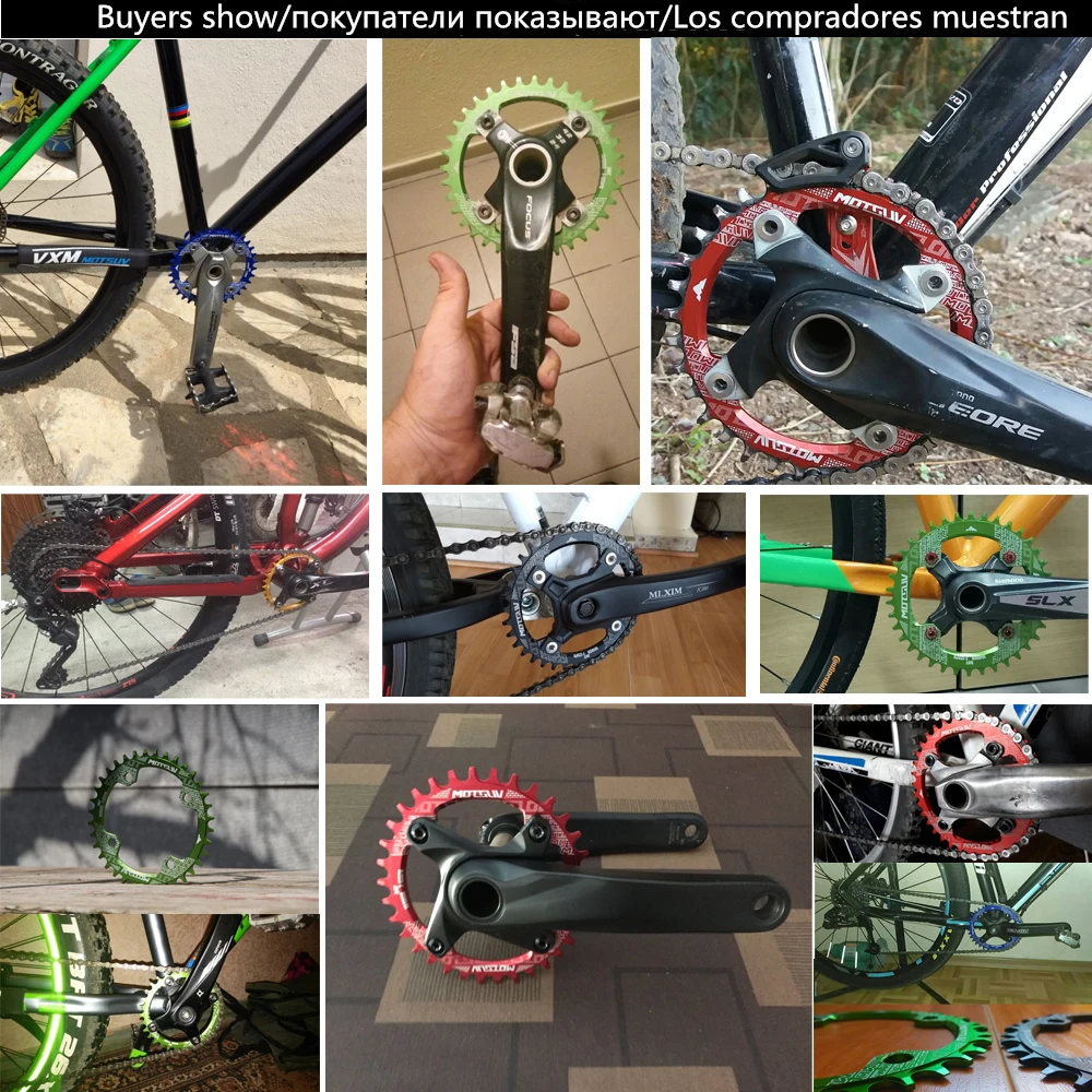 MOTSUV 104BCD light Round Oval Narrow and Wide MTB Bike Chainring Wheel 32T/34T/36T/38T Crank Star Ring Disc Cycling Parts set