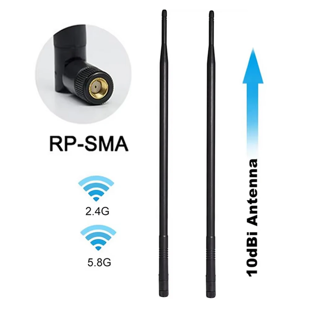 

10dBi Dual-Band WiFi & Bluetooth Antenna-2.4GHz & 5GHz RP-SMA Male for Long-Range Wi-Fi Router Networks