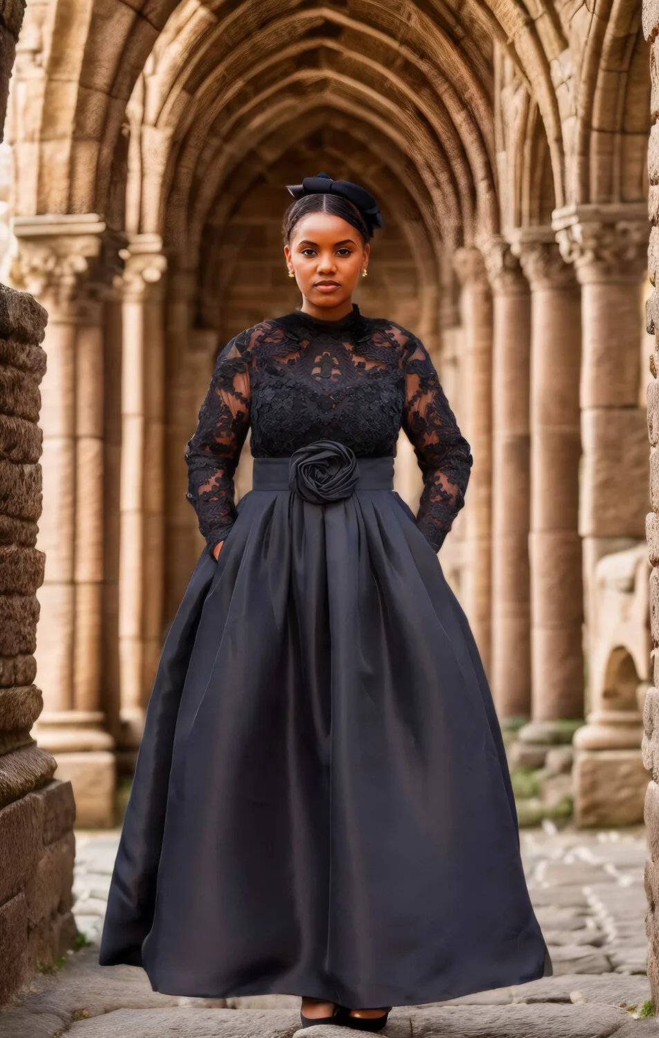 

Women Plus Size Evening Long Dress Lace Patchwork Pleates A-Line 3D Floral Elegant Party Club Cocktail Wedding Guest Dresses