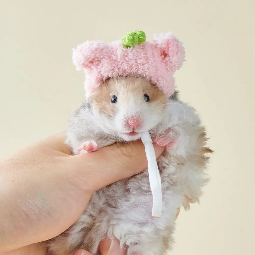 Decorative Hamster Wool Hat Breathable Soft Crochet Knitted Hamster Hat Adjustable Parrot Decoration Hat