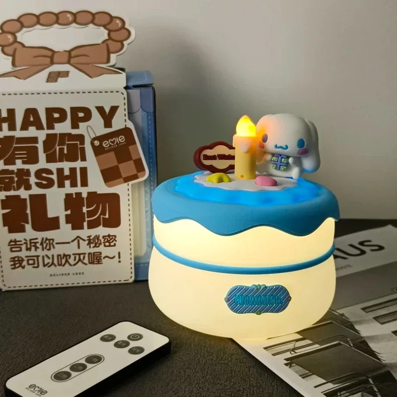 

Мультфильм Kuromi Cinnamoroll, торт на день рождения, ночник, мультяшная прикроватная лампа, декор комнаты, лампа Pat, детский рождественский подарок