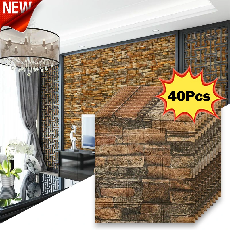 40 Stuks 38.5X35 cm Imitatie Baksteen Behang zelfklevende Waterdichte vochtbestendige Woonkamer Slaapkamer Wanddecoratie