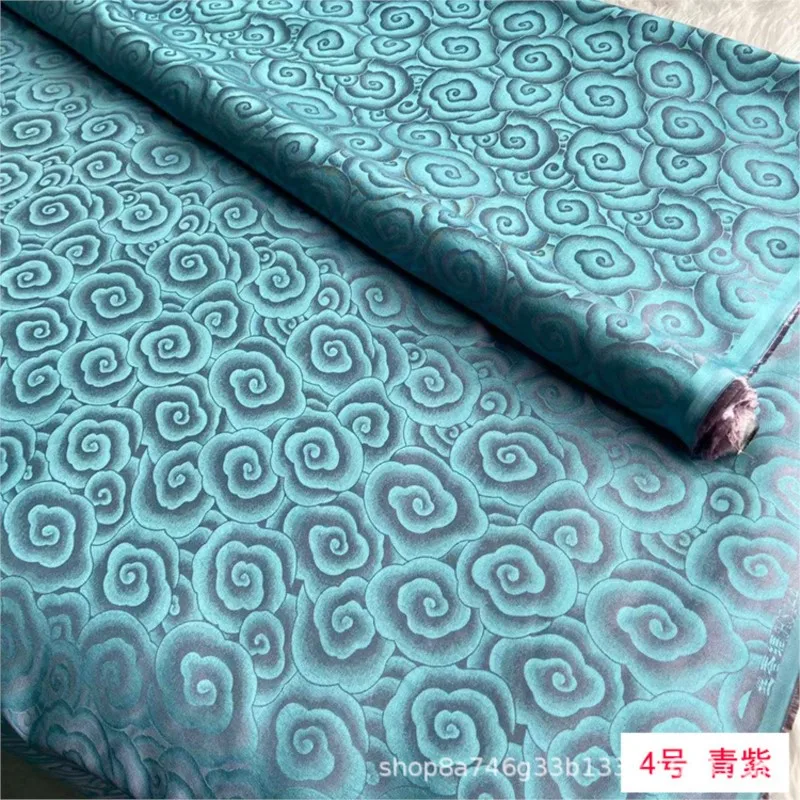 Summer jacquard satin silk fabric dress Hanfu small shirt pants