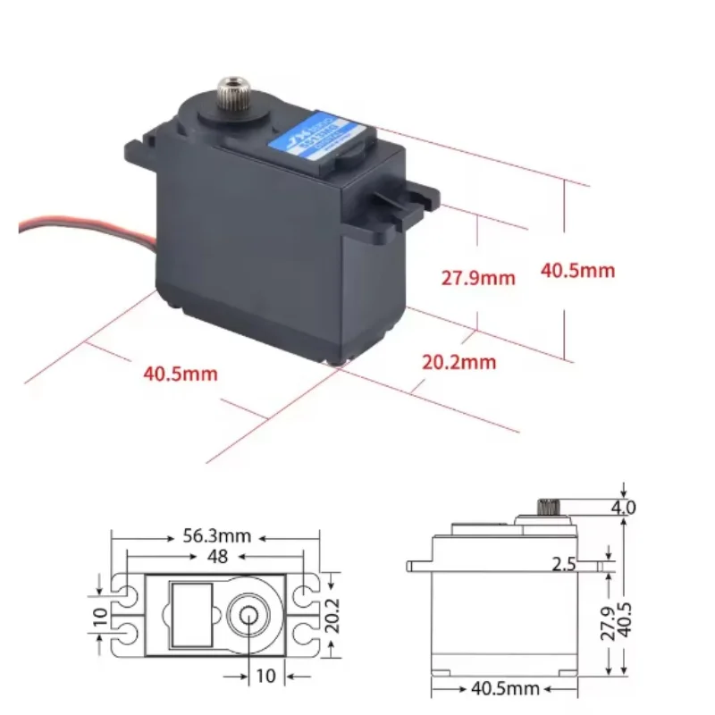 JX Servo PDI-5513MG أجهزة رقمية - 11.5 كجم @ 4.8 فولت 13 كجم @ 6 فولت 0.15 ثانية/60 ° ، 55 جرام 2BB ميتال جير JR 265 مللي متر 330 هرتز أجزاء RC