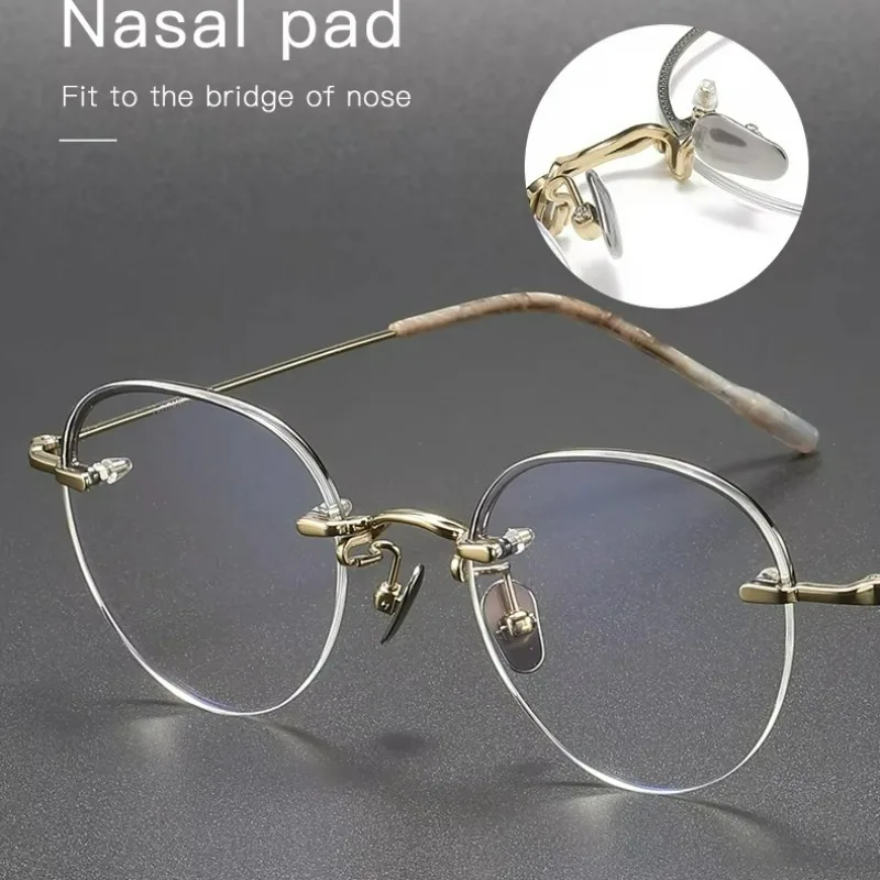 80875 Pure titanium Glasses Frame Men Women Brand Design Rimless Round Eyeglasses frame Frameless Eyewear spectacles