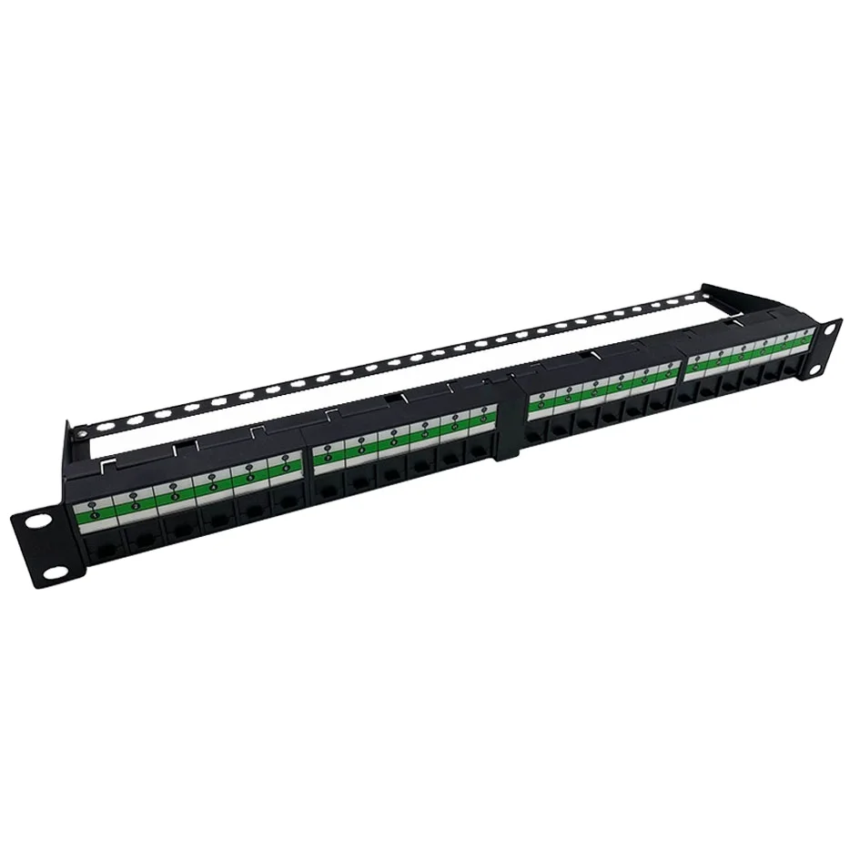 ANSHI Intelligentes 24-Port-CAT6A-UTP-Patchpanel, geladen, ungeschirmt, mit 4G 3G TCP-Netzwerkunterstützung
