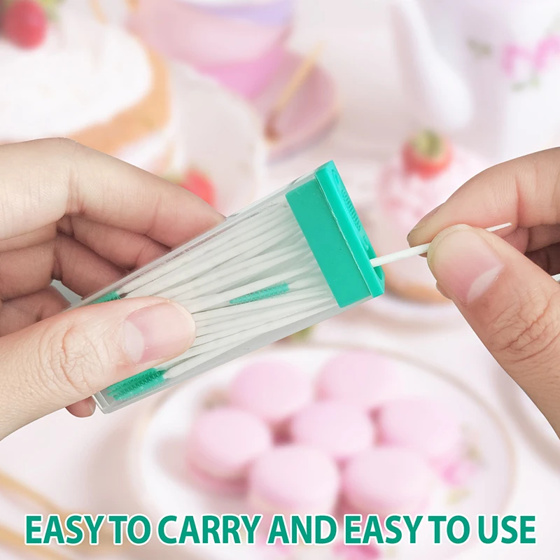 100pcs Interdental Silicone Brushes Dental Toothpicks Brush Between Teeth Silicone Toothpicks With Thread Oral Cleaning Tool