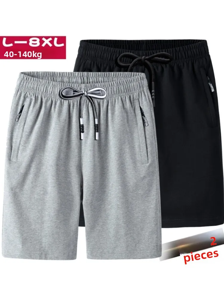 

Трикотажные мужские брюки из чистого хлопка, летние спортивные свободные тонкие прямые повседневные брюки «пять четвертей», большие размеры, удобные дышащие