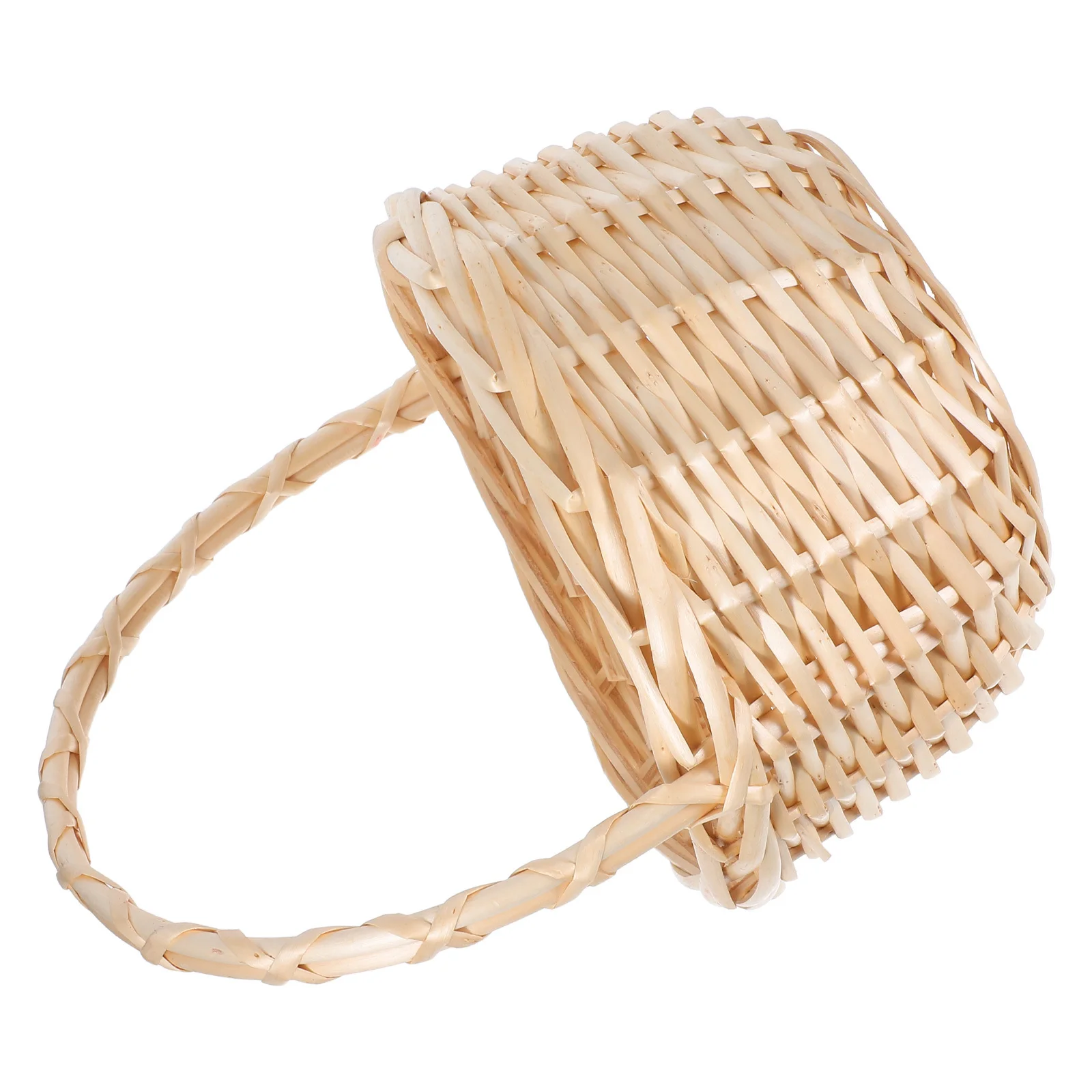 سلة منسوجة يدويا تعيق صغير سلال الزهور المصنوعة يدويا التخييم نزهة حلوى فارغة صغيرة الروطان المنسوجة يدويا الفاكهة #4