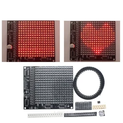 DIY Electronic Kit 256 LED Dot Matrix Advertising Screen Kit Light-emitting Diode SMD Soldering Component  Welding Training Kit