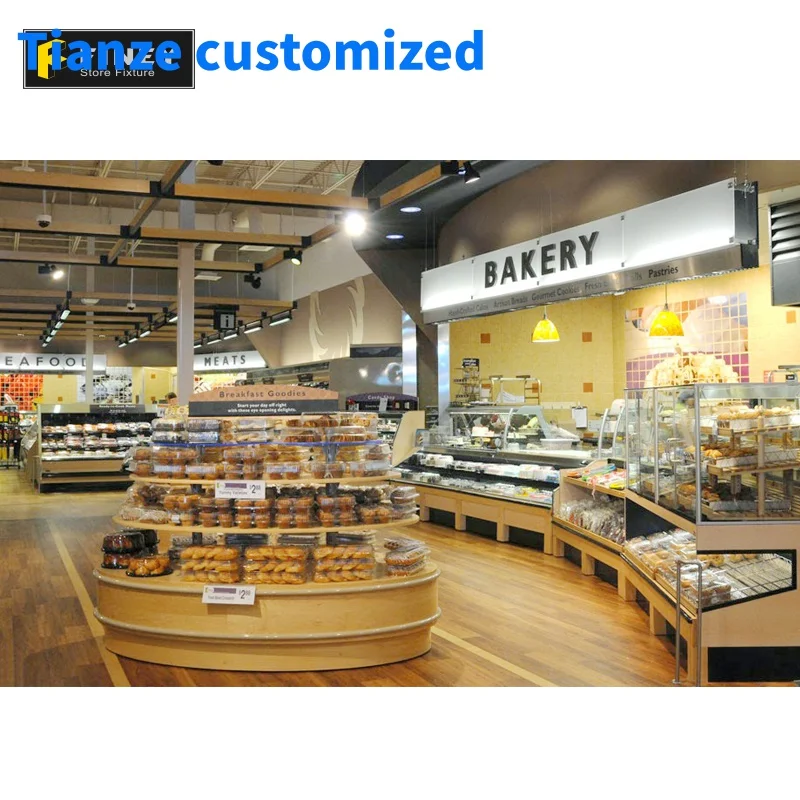 （customized）China Factory Low Price Supply Modern Bakery Shop Fitting Interior Design Fixtures Bakery Shop Furniture
