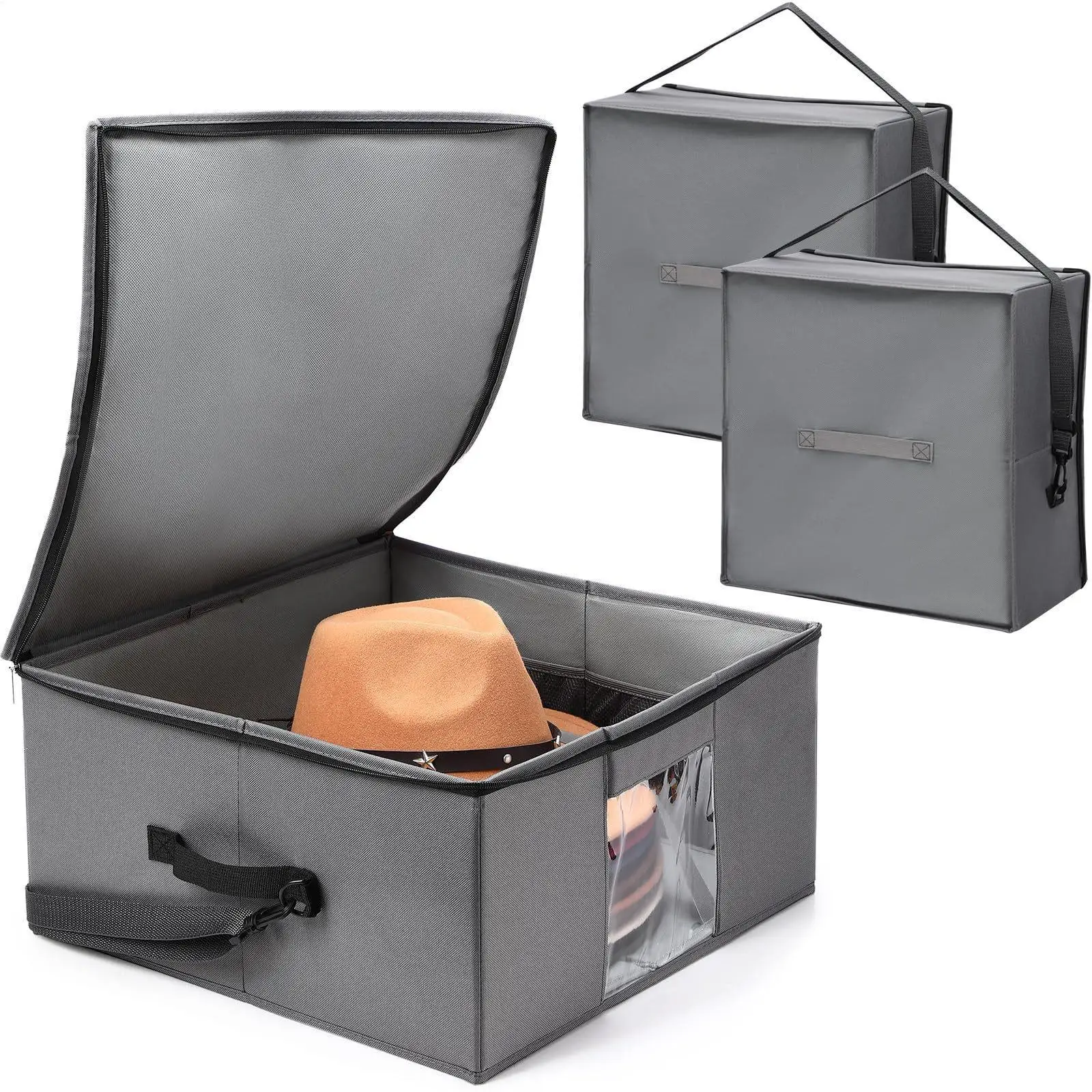 

Visible Hat Storage Bag Holds Cowboy Hat Organizer for Closet Wide Brims Hat Case with Carrying Handles Wear-Resistant