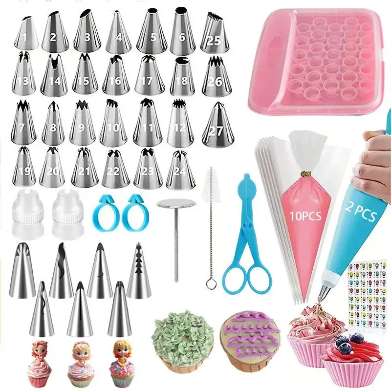 Set of 53 cake cream piping decorations, cake cream piping decorating tool set, baking tools