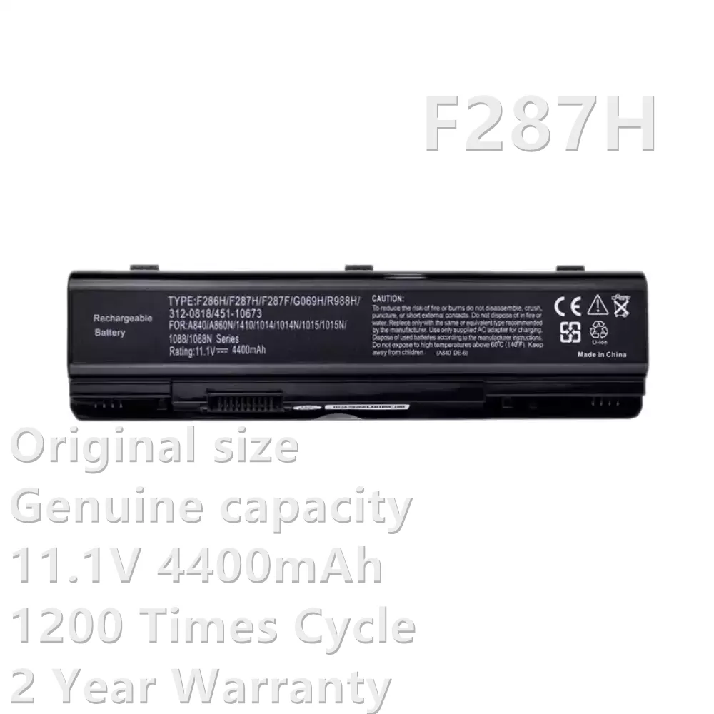 CSBD Laptop Battery For Dell Inspiron 1410 Vostro 1015 1088 1088n A840 A860 F286H F287F F287H G069H R988H