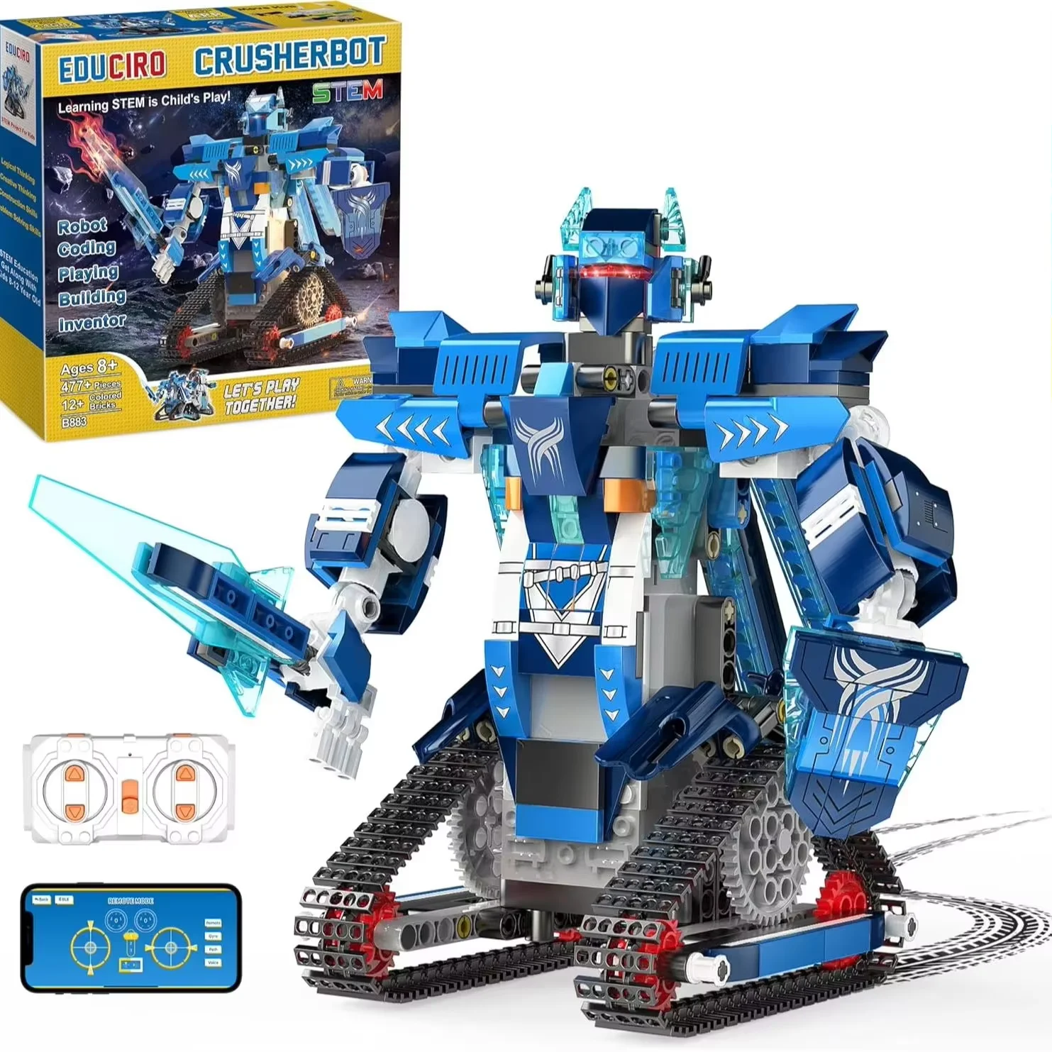 

EDUCIRO Robot Building Kit, Toys for 6-12 Year Old Boys Girls, Stem Projects Birthday Gifts, App & Remote Control Robot Toys