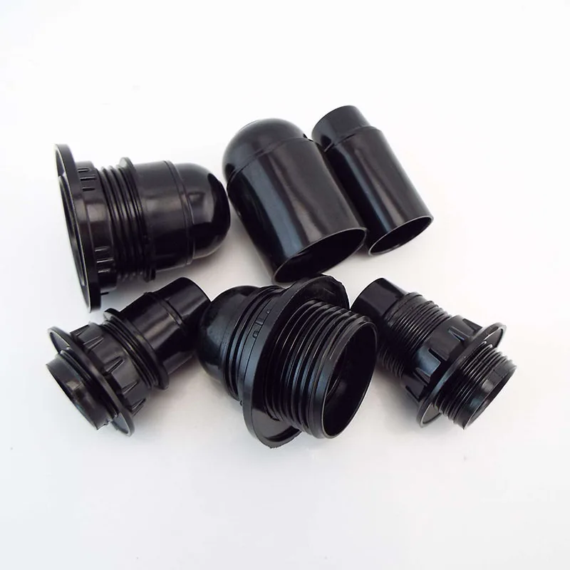 1/5pcs E27 E14 Half Full Tooth Screw Lamp Bulb Base Socket Plug Black Converter Light Power Pendant Cap 4A 250V Holder E27